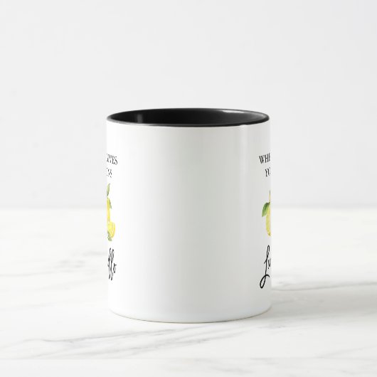Waterverf Lemons Limoncello penseel Script Mok (Midden)
