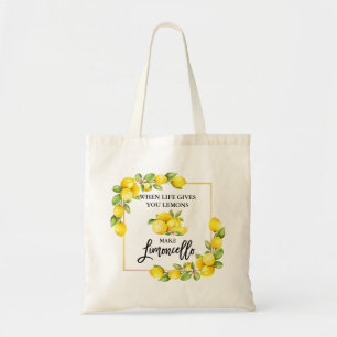 Waterverf Lemons Limoncello penseel Script Tote Bag