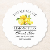 Waterverf Lemons Limoncello Wedding Kartonnen Onderzetters (Voorkant)