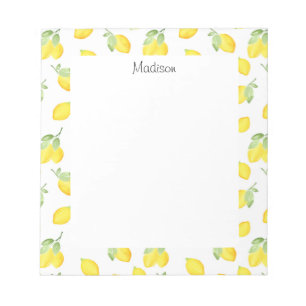 Waterverf Lemons Patroon Notitieblok