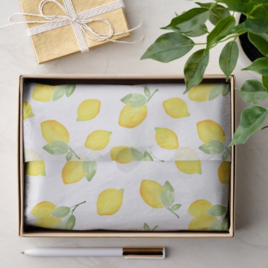 Waterverf Lemons Patroon Tissuepapier (Geschenk)