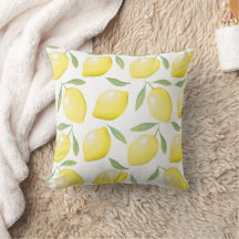 Waterverf Lemons Pattern Sierkussen