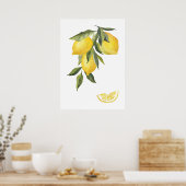 Waterverf Lemons Poster (Keuken)