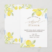 Waterverf Lemons repetitie diner Kaart (Voorkant / Achterkant)