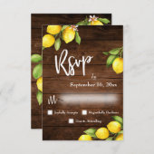 Waterverf Lemons RSVP Typografie Rustiek Hout (Voorkant / Achterkant)