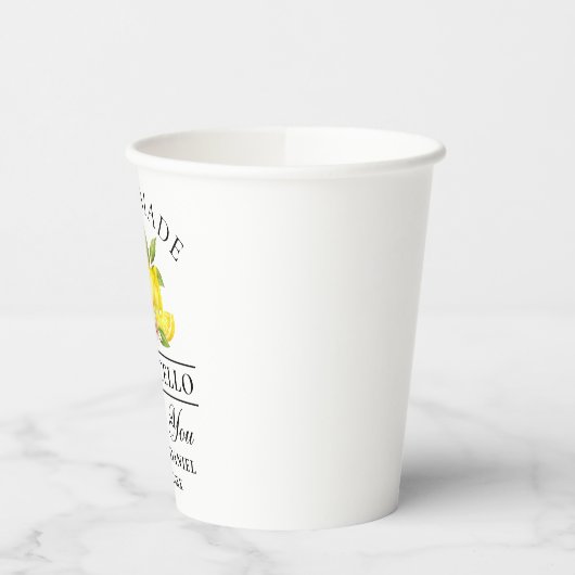 Waterverf Lemons Weddenschap Bedankt Limoncello Papieren Bekers (Links)