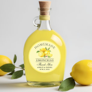 Waterverf Lemons Wedding Bedankt Limoncello Geel Ronde Sticker