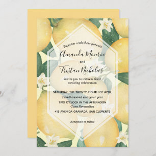Waterverf Lemons Wedding Invitations