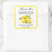 Waterverf Lemons Wedding Limoncello Vierkante Sticker (Tas)