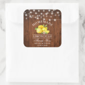 Waterverf Lemons Wood String Lights Limoncello Vierkante Sticker (Tas)