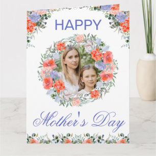 Waterverf Lente Bloemen Krans Moederdag Kaart