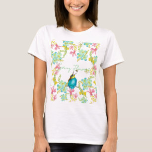 Waterverf lente bloemen t-shirt