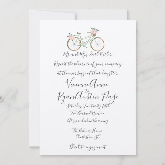 Waterverf Lente Botanical Wedding Invitation Kaart (Voorkant)