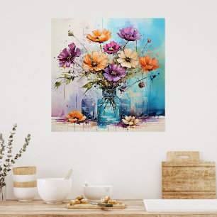Waterverf Lente Flowers Poster
