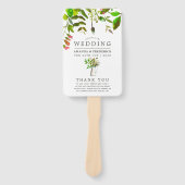 Waterverf Lente Foliage Trouwprogramma Handwaaier (Voorkant)