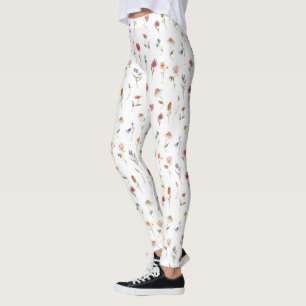 Waterverf lente wilde bloem botanische vrouwen leggings