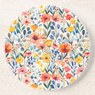 Waterverf lente wilde bloemen achtergrond-99034 zandsteen onderzetter