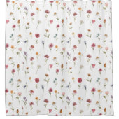 Waterverf lente wilde bloemenpatroon douchegordijn (Voorkant)