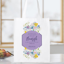 Waterverf lentebloemen Bijbelvers gepersonaliseerd