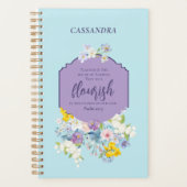 Waterverf lentebloemen Bijbelvers gepersonaliseerd Planner (Voorkant)