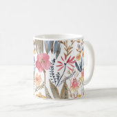 Waterverf lentebloemen, levendig naadloos patroon koffiemok (Voorkant rechts)
