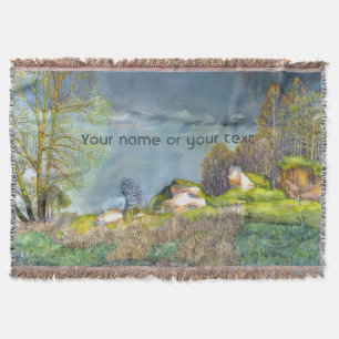 Waterverf lentesonstorm schilderen deken