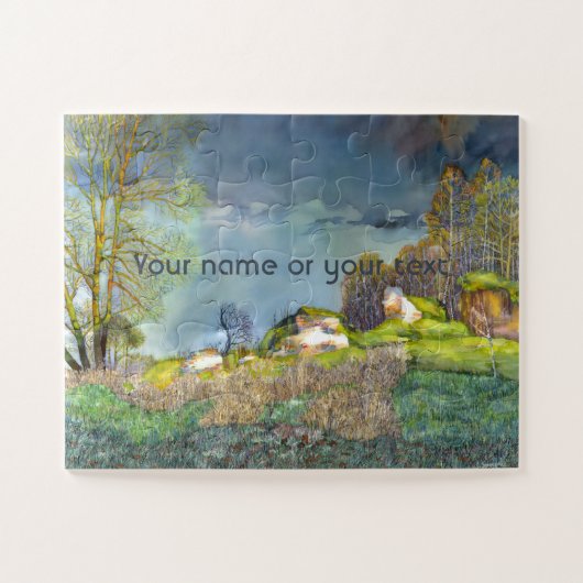 Waterverf lentesonstorm schilderen legpuzzel (Horizontaal)