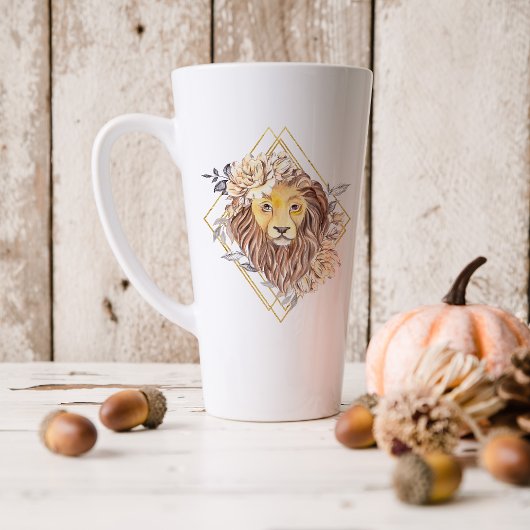 Waterverf Leo Astrology Zodiac Sign | Monogram Latte Mok