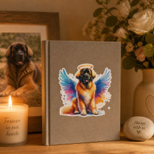 Waterverf Leonberger Hond Engel