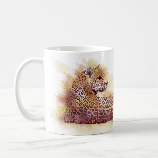 Waterverf Leopard Koffiemok (Links)