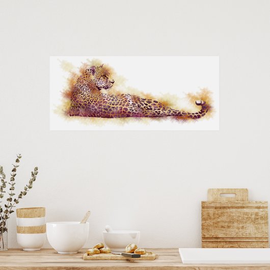 Waterverf Leopard Poster (Keuken)