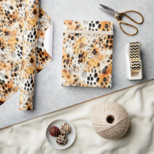 Waterverf Leopard Print Wrapping Paper Cadeaupapier