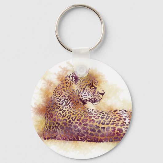 Waterverf Leopard Sleutelhanger (Voorkant)