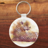 Waterverf Leopard Sleutelhanger (Voorkant)