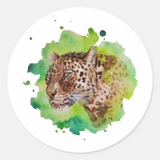 Waterverf Leopard Stickers