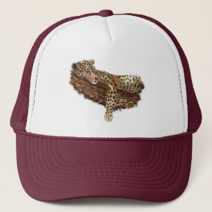 Waterverf Leopard Wilde Cat Wildlife Natuur Art Trucker Pet