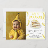 Waterverf Let's Go Bananas Verjaardagsfeest Kaart (Voorkant)