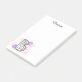 Waterverf letter B met paarse bloemen Post-it® Notes (Schuin)