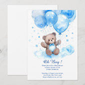 Waterverf Leuk Beer Baby shower Uitnodiging (Voorkant / Achterkant)