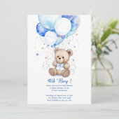 Waterverf Leuk Beer Baby shower Uitnodiging (Staand voorkant)