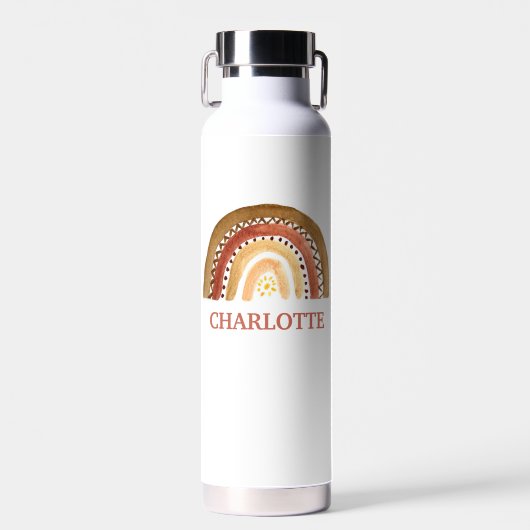 Waterverf Leuke Boho Pastel Kinder Moderne Regenbo Waterfles (Voorkant)