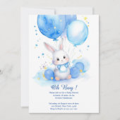 Waterverf Leuke Bunny Baby shower Uitnodiging (Voorkant)