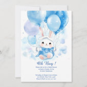 Waterverf Leuke Bunny Baby shower Uitnodiging (Voorkant)