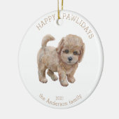 waterverf leuke puppy pawliday keramisch ornament (Links)