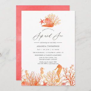 Waterverf levend koraal onder het Zee Sip en zie Kaart