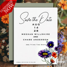 Waterverf Levendige Oranje en Paarse Wildbloemen