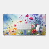 Waterverf Levendige wilde bloemen Bureaumat (Keyboard & Muis)
