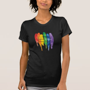 Waterverf LGBT Love Wins Rainbow Paint Typografi T-shirt