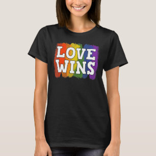 Waterverf Lgbt Love Wins Rainbow Paint Typografi T-shirt