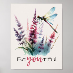 Waterverf Libelle Beyoutiful Inspirerende Kunst Poster